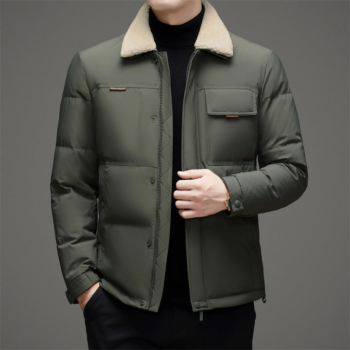 Herren gesteppte Winterjacke mit Baumwollkragen Echoarchiv