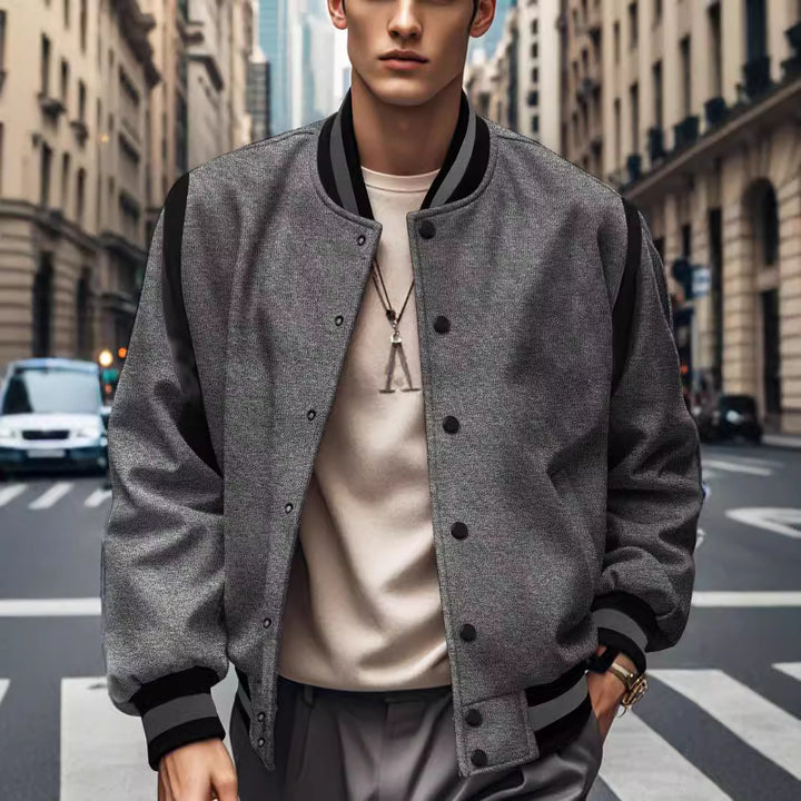 Herren stylische Collegejacke mit kontrastierenden Ärmeln und atmungsaktiven Materialien Echoarchiv