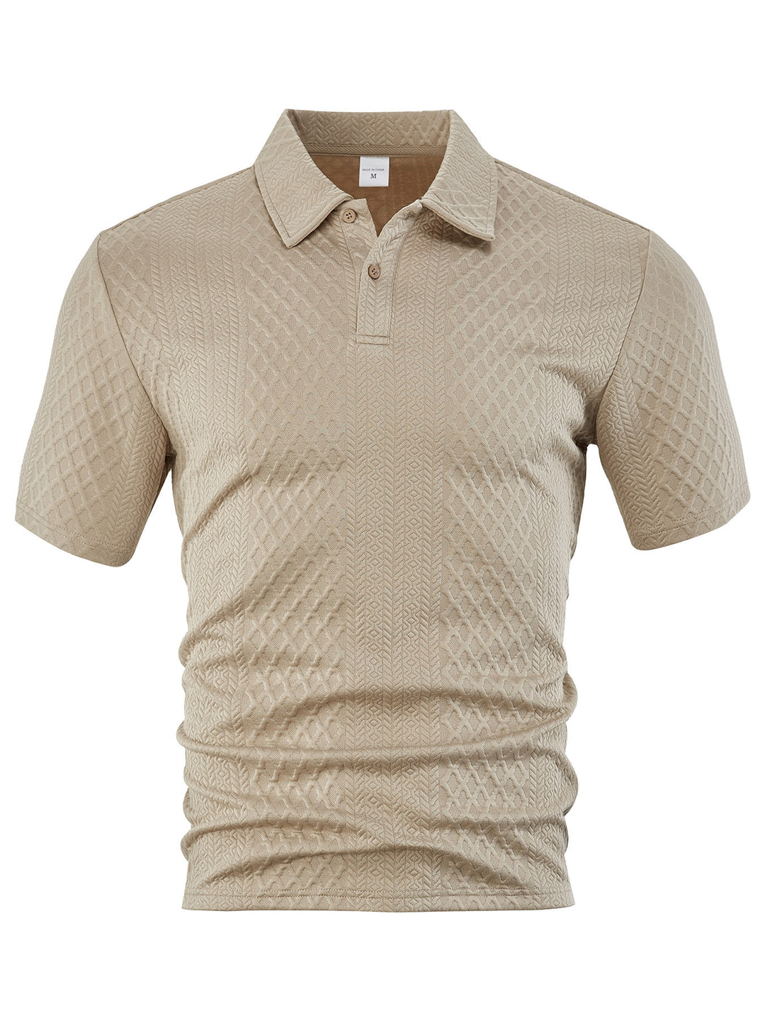 Herren kurzärmeliges Polohemd mit strukturiertem Design Echoarchiv