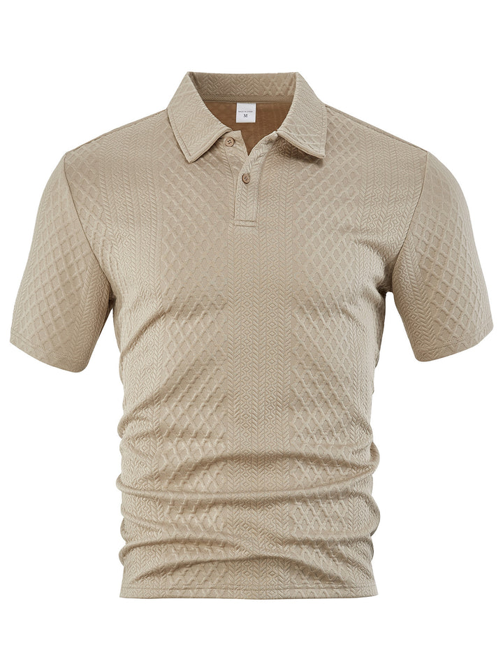 Herren kurzärmeliges Polohemd mit strukturiertem Design Echoarchiv