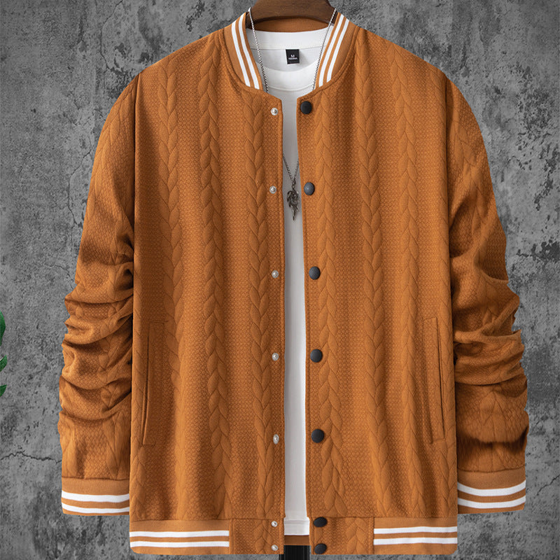 Herren stylische Bomberjacke mit strukturiertem Strickmuster und sportlichen Akzenten Echoarchiv