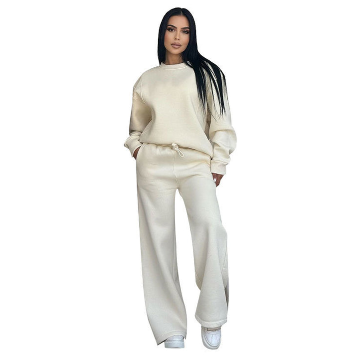 Damen nan Lounge-Set mit Oversize-Rundhalsausschnitt und hochgeschnittener Jogginghose mit weitem Bein Echo Archiv