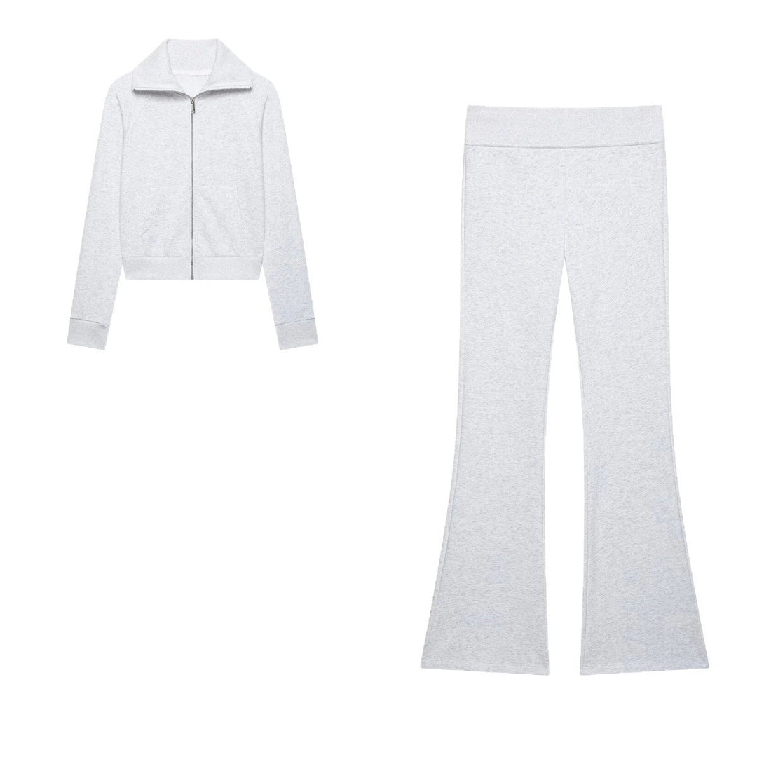 Damen Hochtaillierte Stretch-Flared-Hose mit weitem Schlag und elastischem Bund Echo Archiv