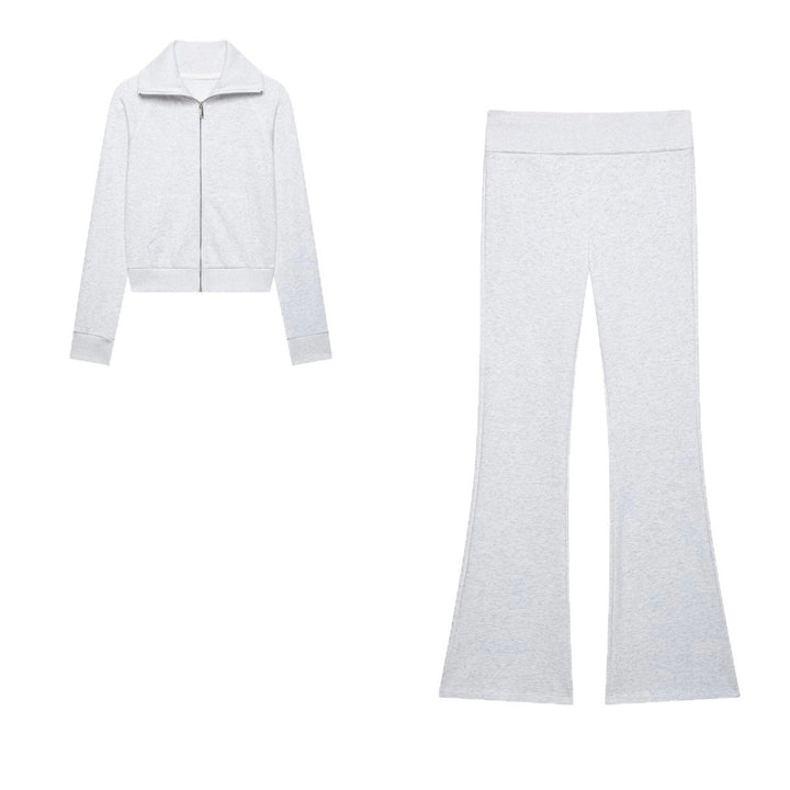 Damen Hochtaillierte Stretch-Flared-Hose mit weitem Schlag und elastischem Bund Echo Archiv