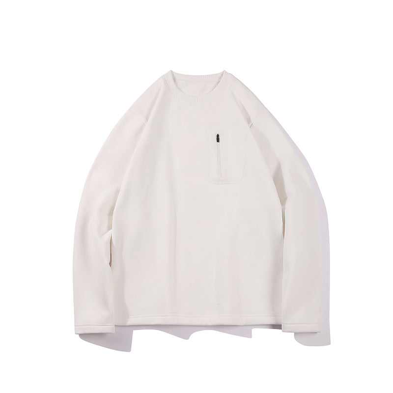 Herren Oversized-Sweatshirt mit Brust-Reißverschlusstasche, Raglanärmeln und softem Innenfutter Echo Archiv