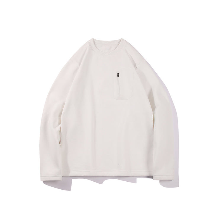 Herren Oversized-Sweatshirt mit Brust-Reißverschlusstasche, Raglanärmeln und softem Innenfutter Echo Archiv