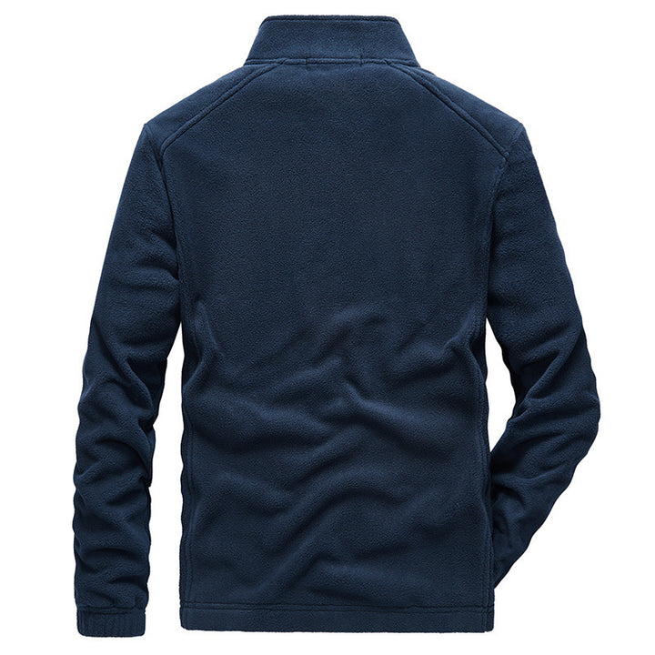 Herren Fleece-Outdoorblouson mit hohem Stehkragen, Brustreißverschluss und wärmender Innenstruktur – Taviero