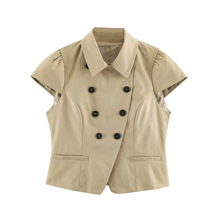 Damen Kurztaillierter Blouson mit hohem Funnelkragen und Tunnelzugtaillierung Echo Archiv