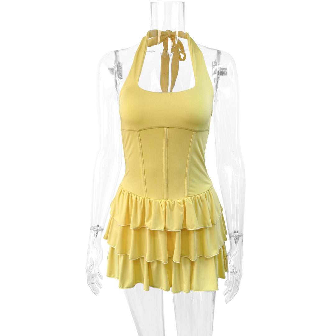 Damen Rüschenkleid mit trägerlosem Design und Figur formendem Schnitt Echo Archiv