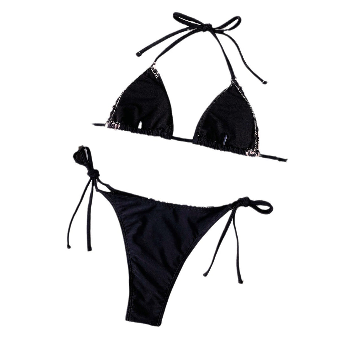 Damen Triangel-Bikini mit elegantem Tiermuster und verstellbaren Bindebändern Echo Archiv