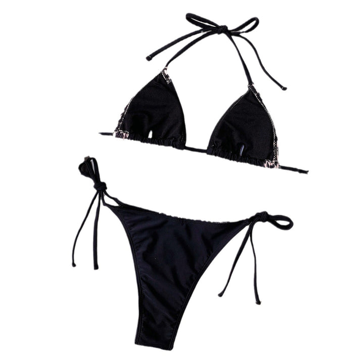 Damen Triangel-Bikini mit elegantem Tiermuster und verstellbaren Bindebändern Echo Archiv