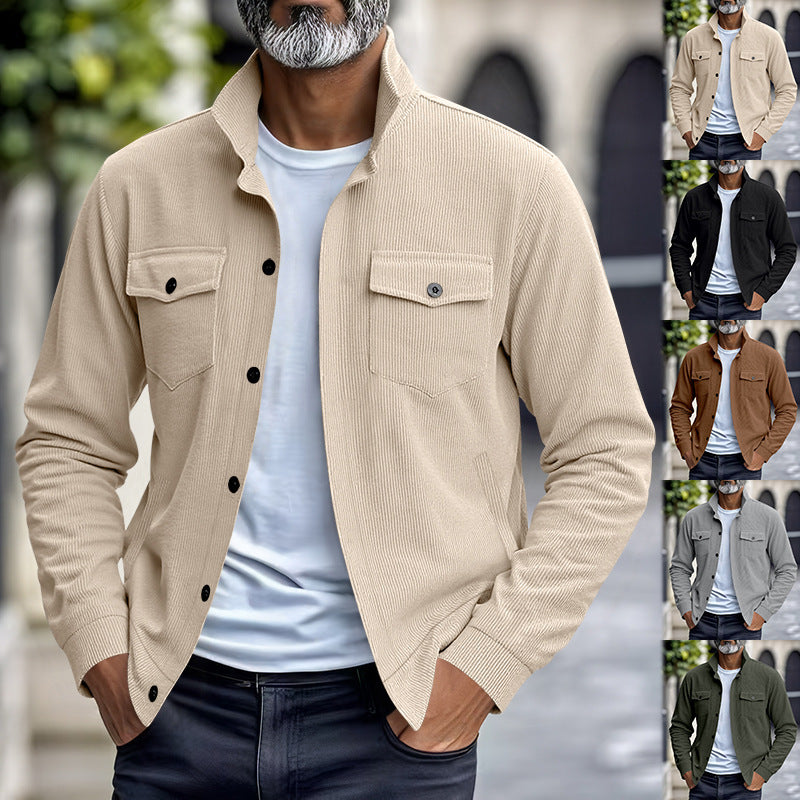 Herren lässige Hemdjacke im strukturierten Design Echoarchiv