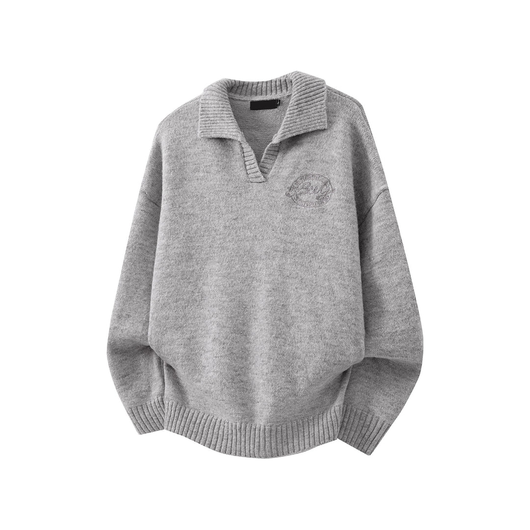 Damen Modischer Grobstrickpullover mit V-Ausschnitt Echoarchiv