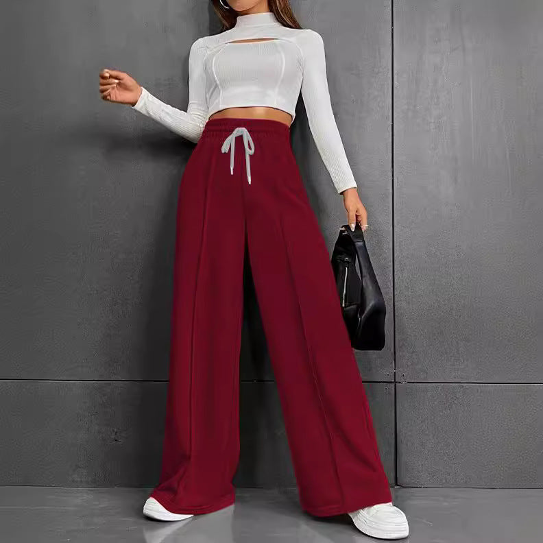 Damen Lässige weite Sweatpants mit verstellbarem Bund Echo Archiv