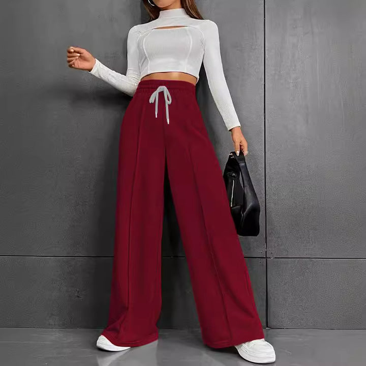 Damen Lässige weite Sweatpants mit verstellbarem Bund Echo Archiv