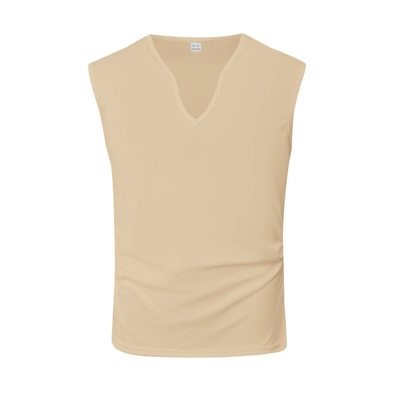 Herren ärmelloses V-Ausschnitt-Tanktop aus atmungsaktivem Stretchmaterial Echoarchiv