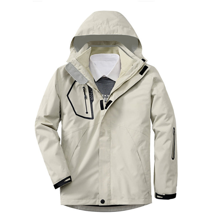 Herren atmungsaktive und wasserfeste Softshell-Outdoorjacke mit verschweißten Nähten und Multifunktions-Taschen Echoarchiv
