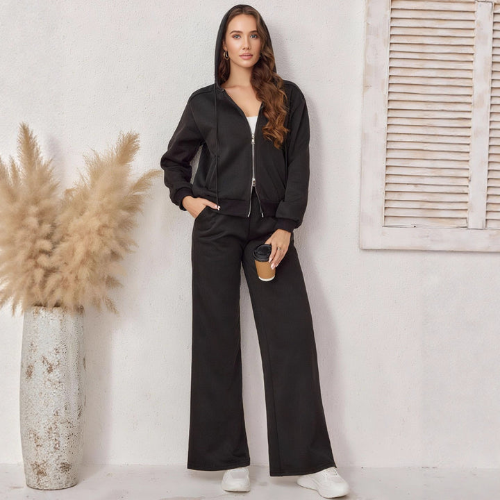 Damen Kapuzen-Sweatjacke mit Teddyfutter, Reißverschluss und Kordelzug Echoarchiv
