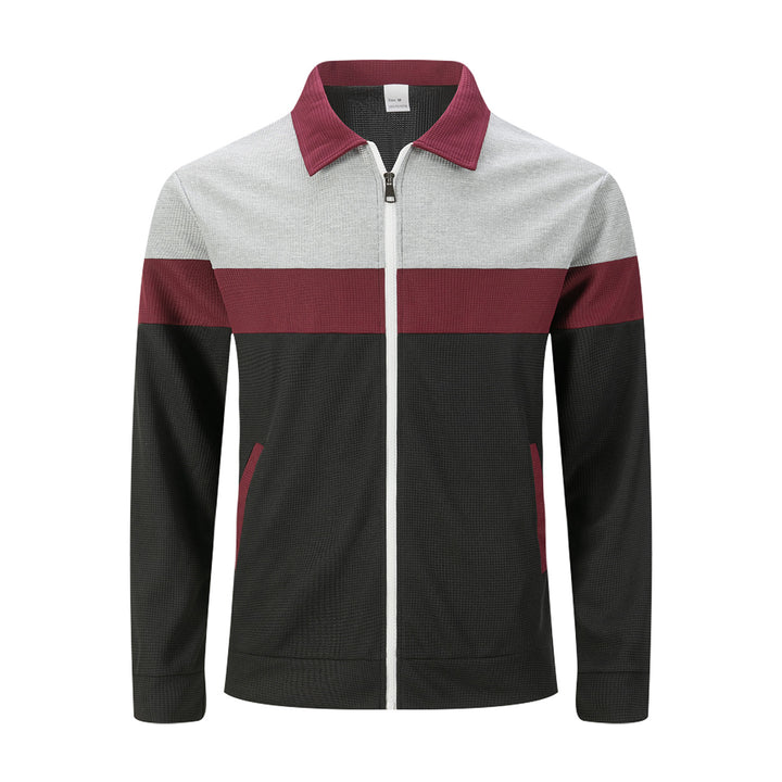 Herren moderne Freizeitjacke mit kontrastierenden Streifen und praktischem Reißverschluss Echoarchiv
