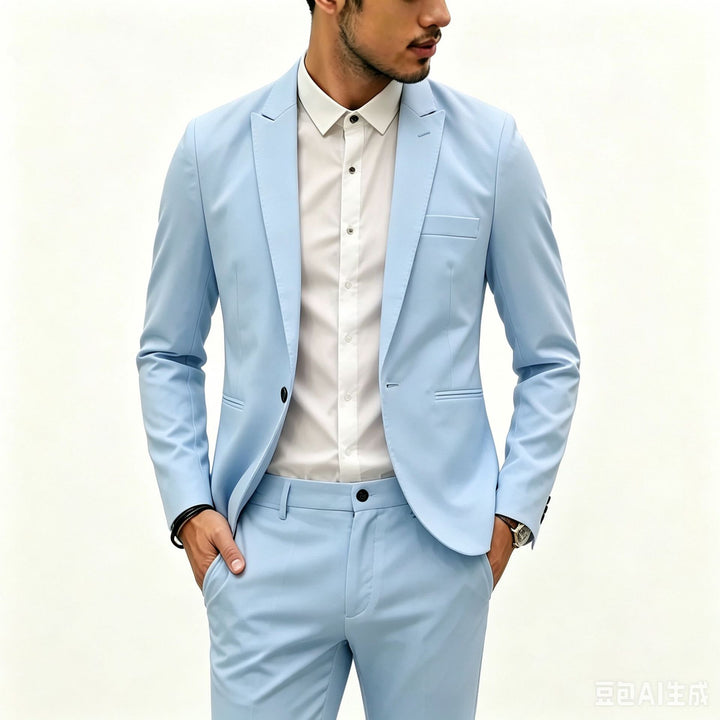 Herren Zweiteiliges Slim‑Fit Anzugset mit schmalem Revers und Stretchgewebe Echo Archiv