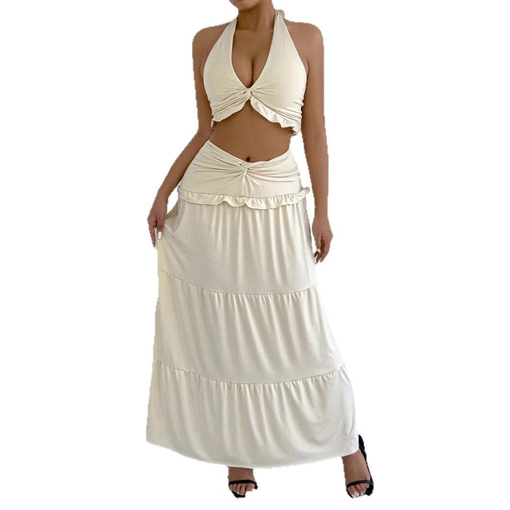 Damen Maxi-Rock mit croptop Design und Rüschendetails Echo Archiv