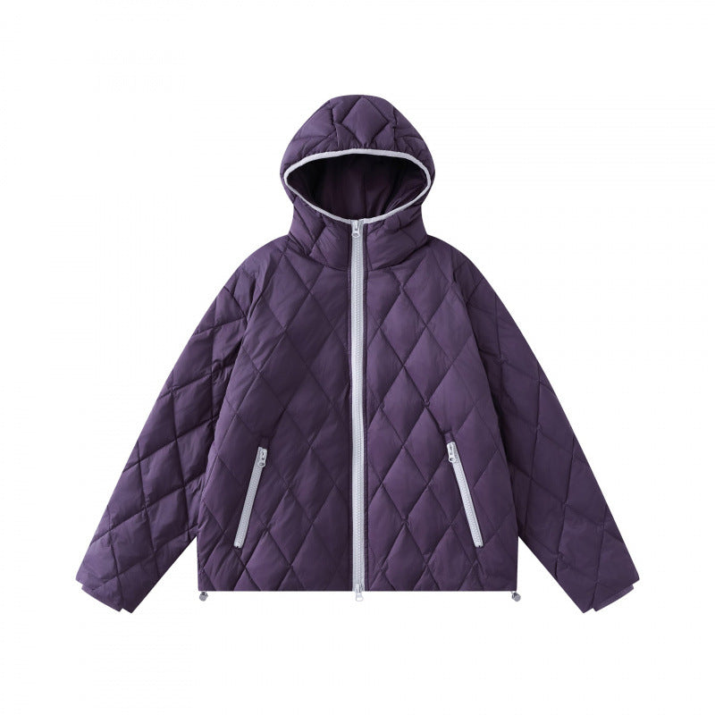 Damen Quilt-Steppjacke mit Kapuze, Diamantsteppung und verstellbarem Saum Echo Archiv