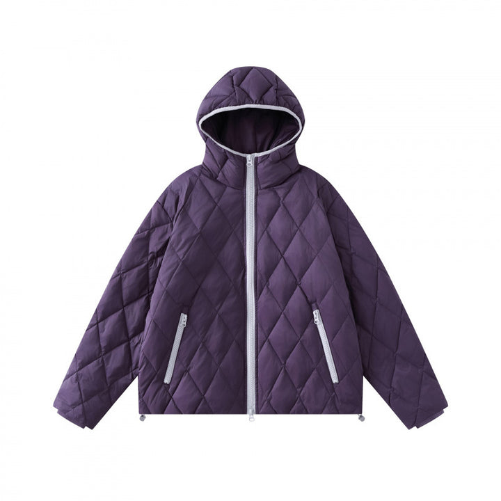 Damen Quilt-Steppjacke mit Kapuze, Diamantsteppung und verstellbarem Saum Echo Archiv