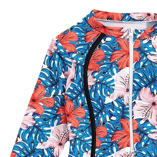 Damen Langärmliger Schwimmanzug mit floralem Muster Echo Archiv