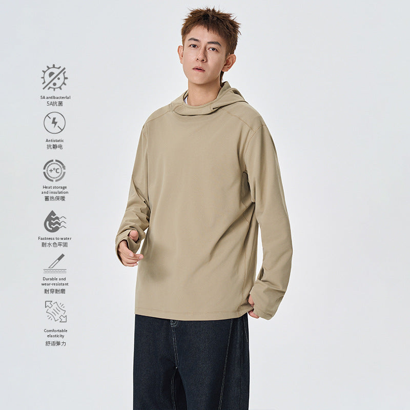 Herren Kapuzenpullover mit hohem Schalkragen aus technischem Stretchjersey Echo Archiv