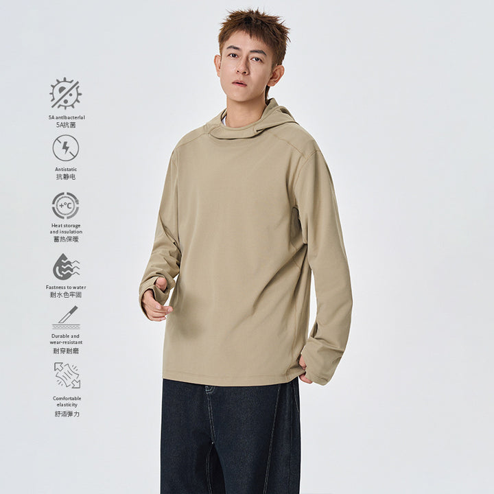 Herren Kapuzenpullover mit hohem Schalkragen aus technischem Stretchjersey Echo Archiv