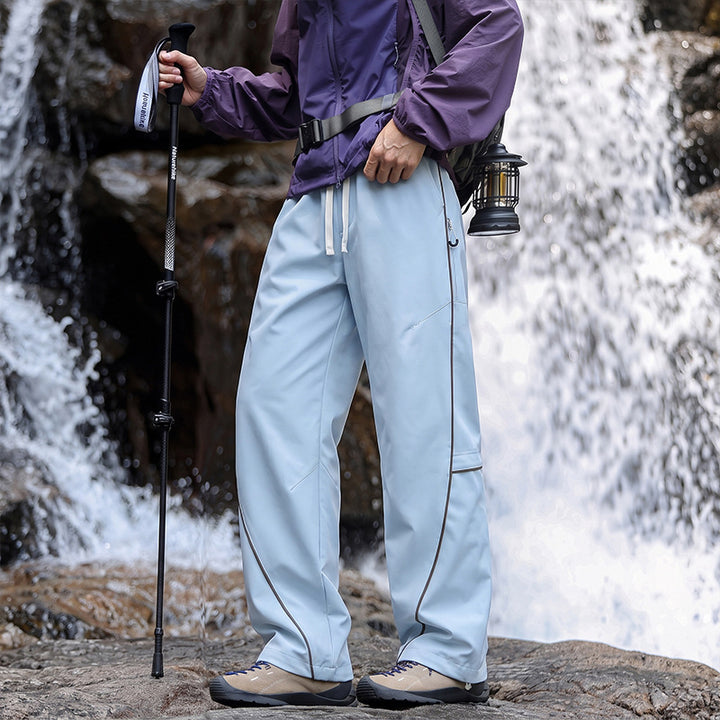 Unisex Wasserabweisende technische Cargo-Hose mit weitem Bein, Reißverschlusstaschen und Kordelzug Echo Archiv
