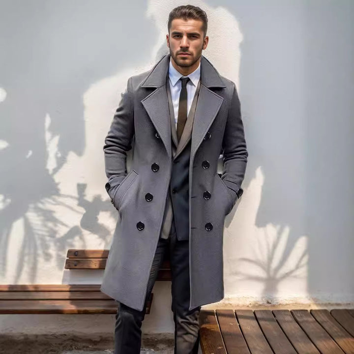 Herren eleganter Wool Trenchcoat Echoarchiv