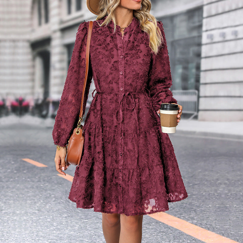 Damen Elegantes Langarmkleid mit Rüschen Echo Archiv