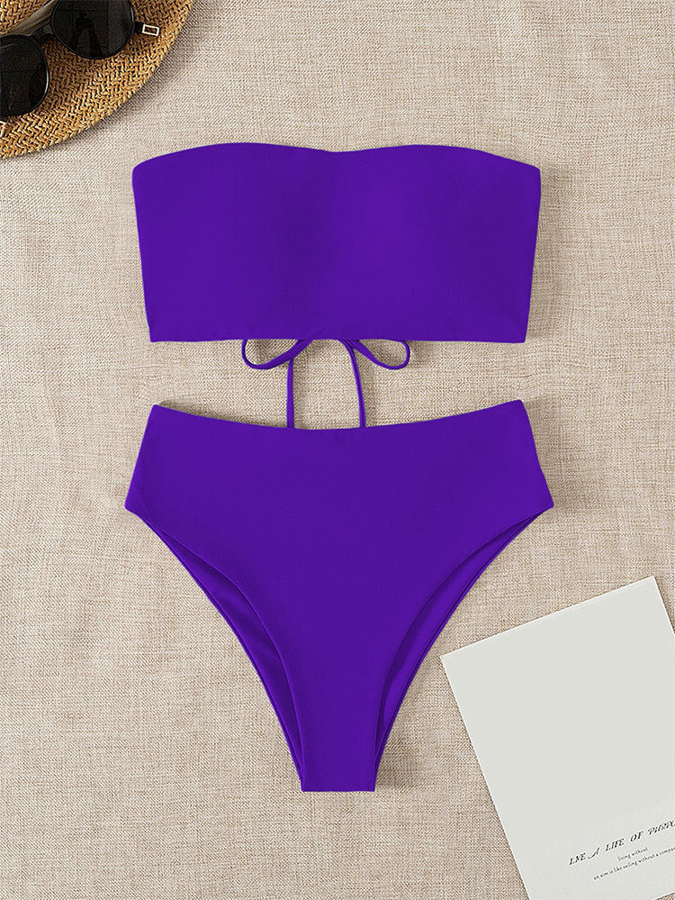 Damen Bandeau-Bikini mit hochgeschnittenem Unterteil Echo Archiv