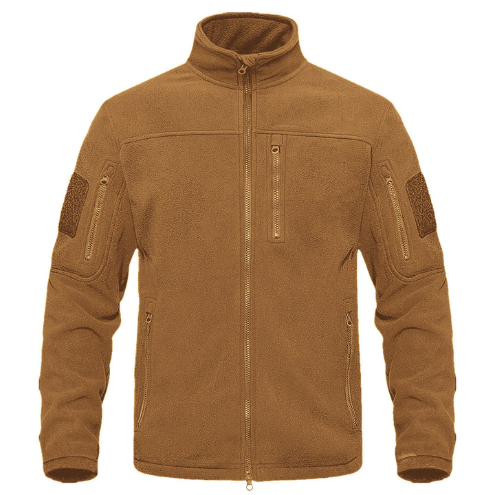 Herren Fleecejacke mit vielseitigen Taschen und hochschließendem Kragen Echoarchiv