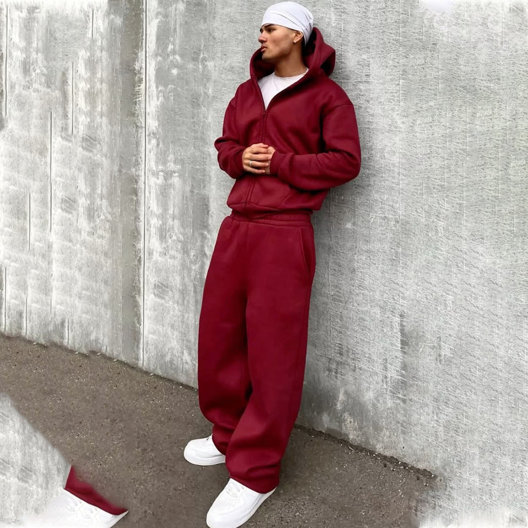 Herren Oversize Zip-Hoodie und Relaxed Sweatpants Set – Cavarno