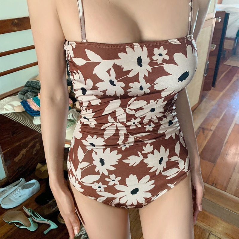 Damen Einteiler Badeanzug mit floralem Design und verstellbaren Trägern Echo Archiv