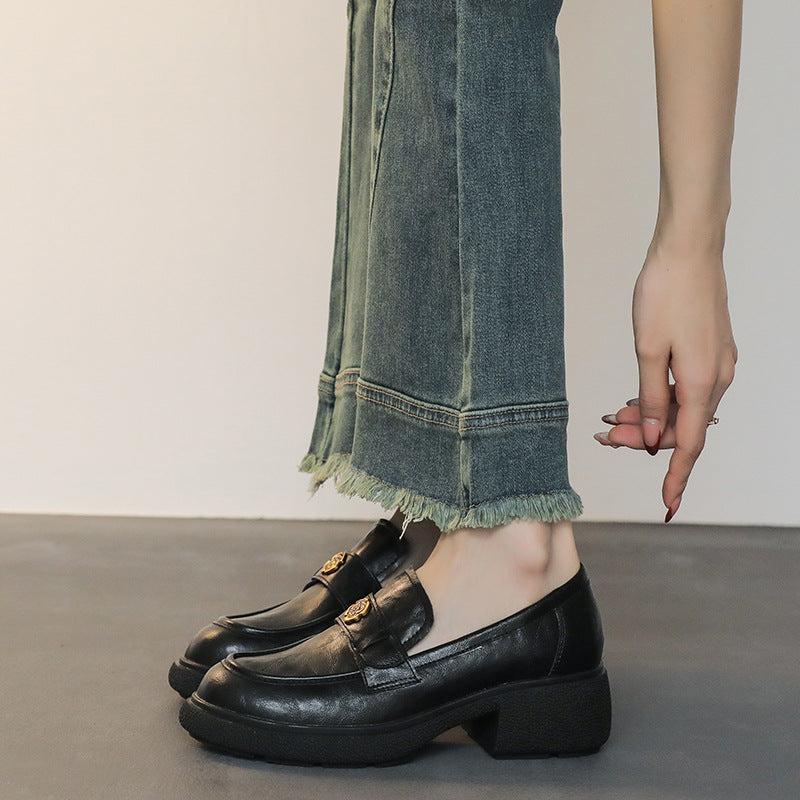 Damen Chunky‑Loafer aus Glattleder mit Emblem‑Applikation und profilierter Blocksohle Echo Archiv