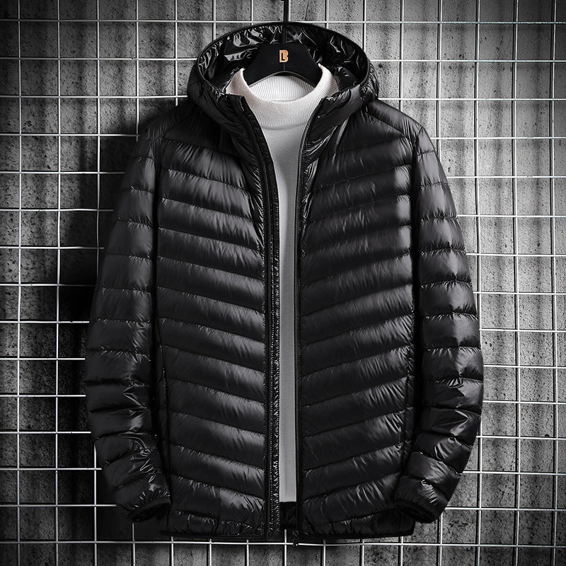 Herren nan ultraleichte Steppjacke mit Kapuze, winddichter Außenhülle und packbarem Thermofutter Echo Archiv