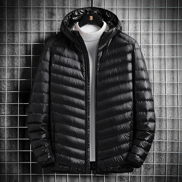Herren nan ultraleichte Steppjacke mit Kapuze, winddichter Außenhülle und packbarem Thermofutter Echo Archiv