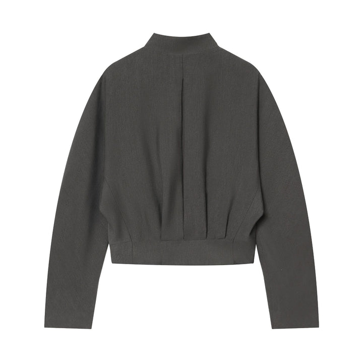 Damen taillierter Cropped-Blazer mit V-Ausschnitt, entwurfsnahtiger Formgebung und dreiknopfverschluss – Valéne