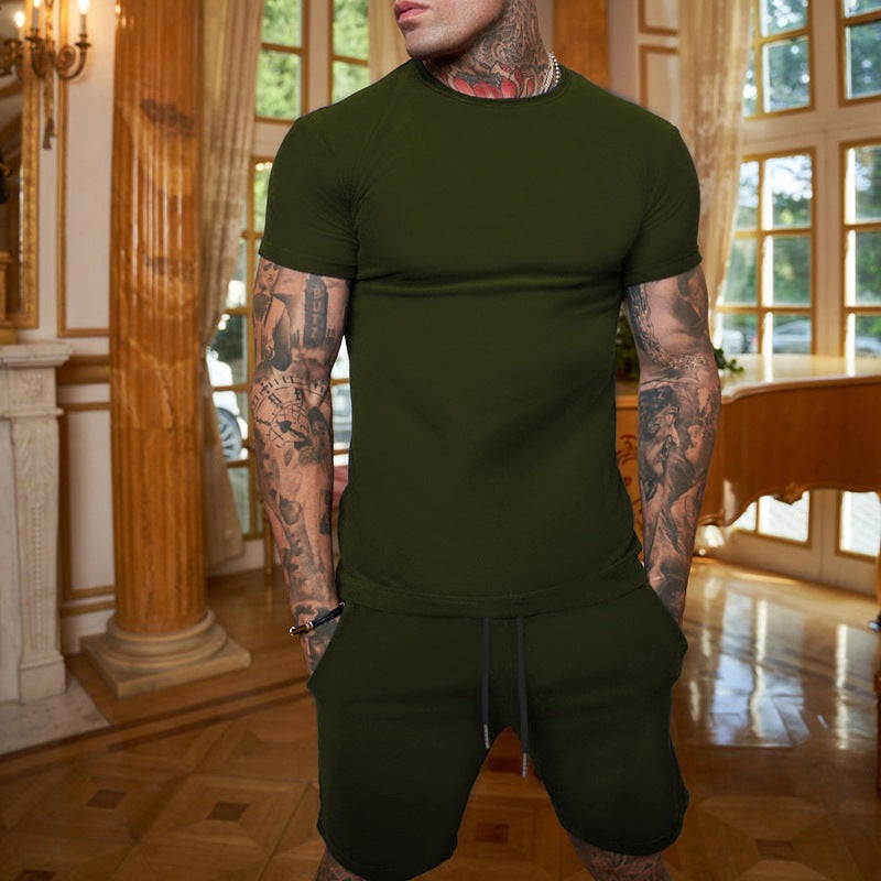 Herren sportliches T-Shirt und Shorts Set Echoarchiv