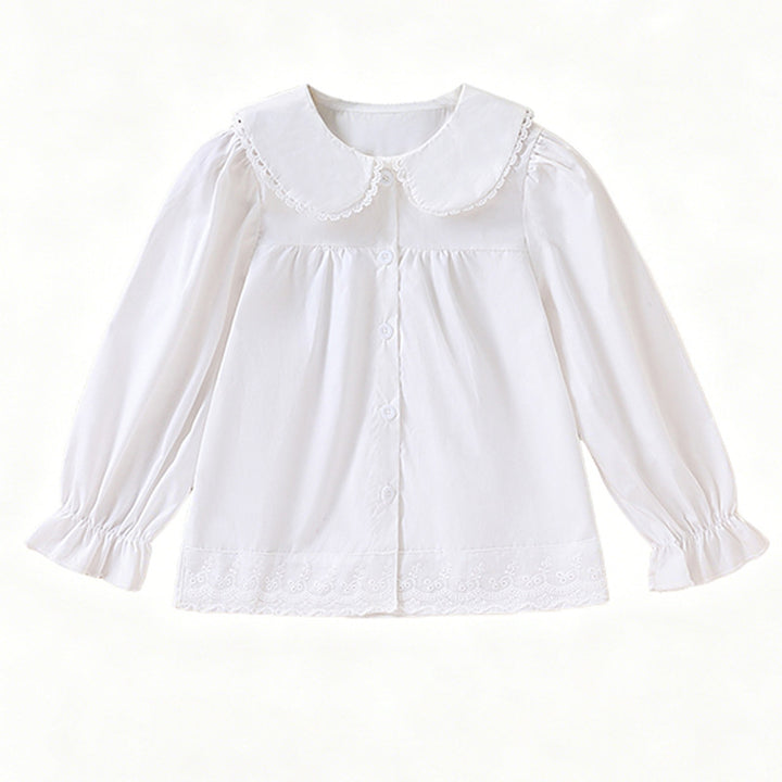 Mädchen elegante Bluse mit rüschenbesetztem Kragen Echo Archiv