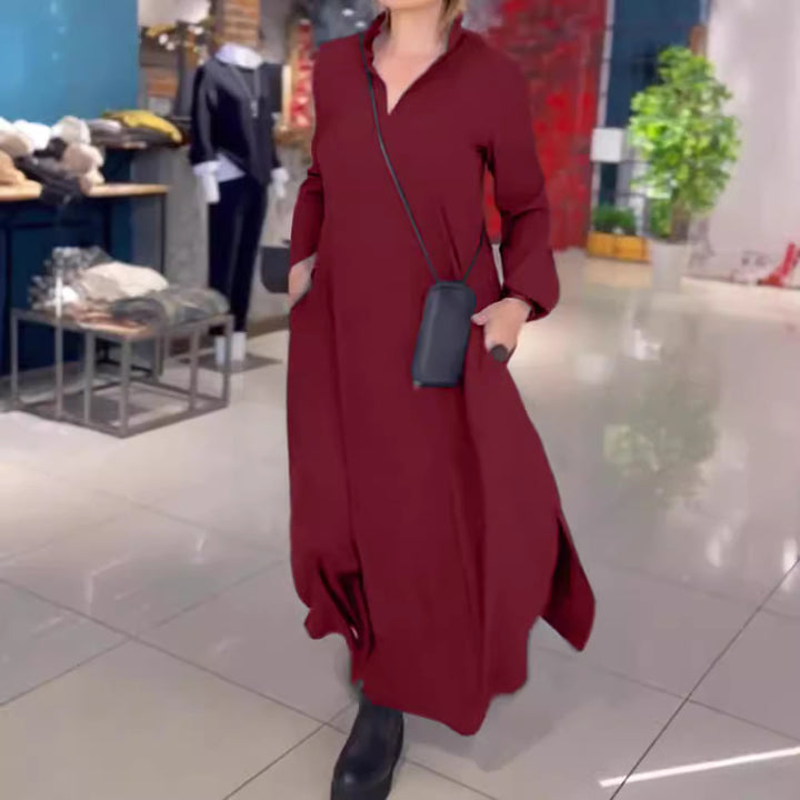 Damen nan weites Maxikleid mit Seitenschlitzen und Eingrifftaschen Echo Archiv