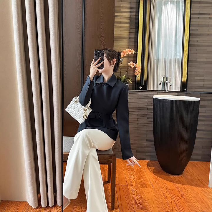 Damen Modischer Blazer mit Gürtel Echoarchiv