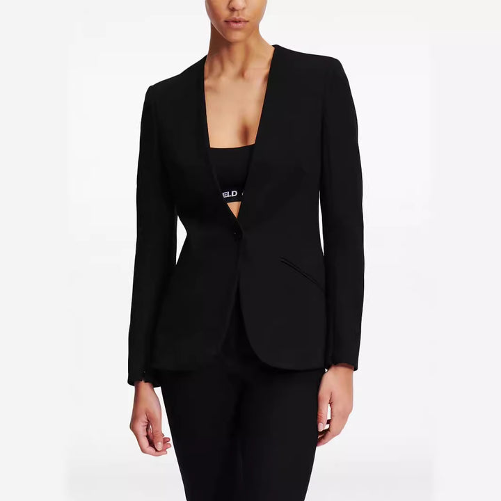 Damen Cape-Ärmel Tailoring-Blazer mit taillierter Silhouette und ausgestellter Hose mit Beinschlitz Echoarchiv