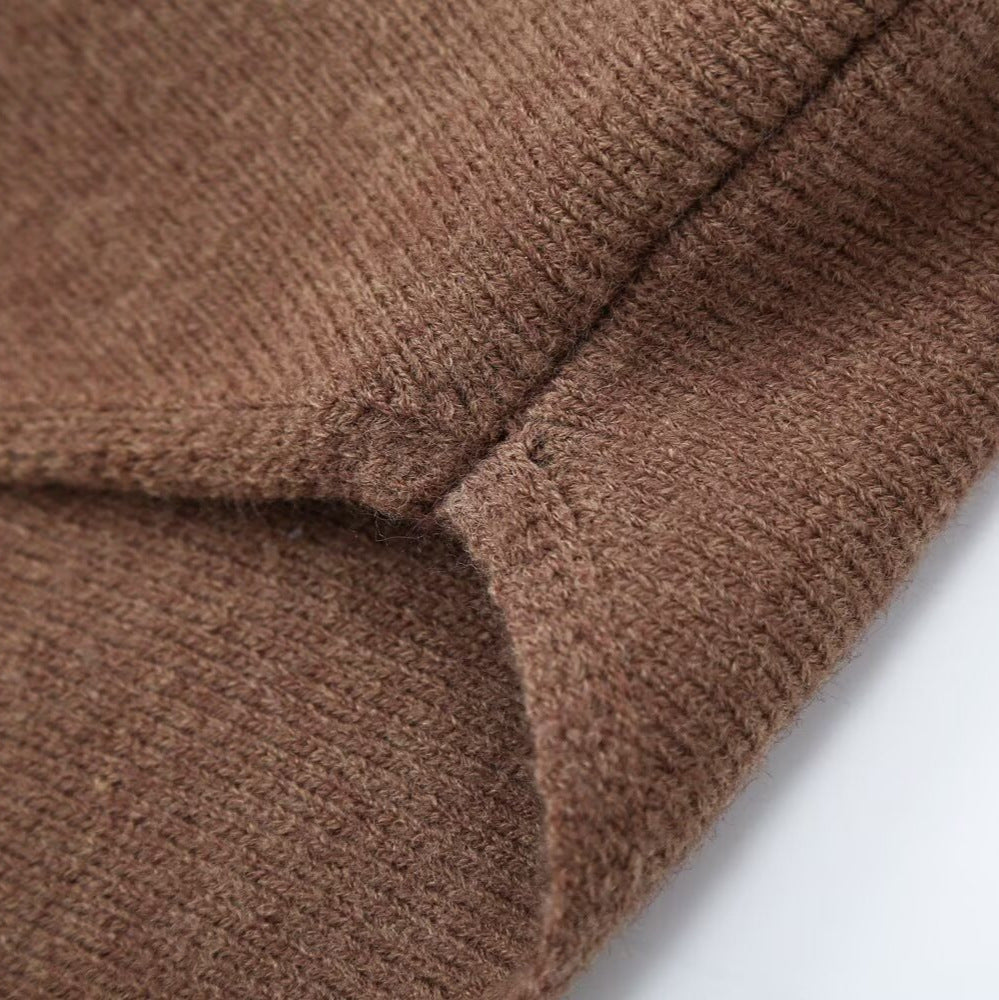 Damen Zweiteiliges Strick-Set mit Oversize-Pullover, Lochmuster-Miniüberrock und weiter Palazzohose Echoarchiv