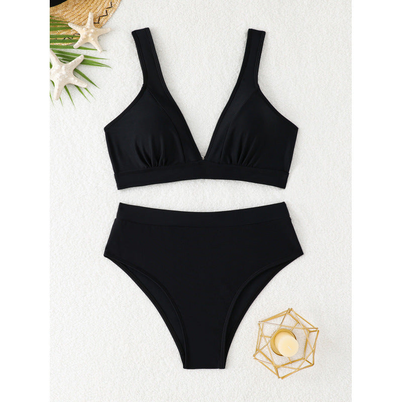 Damen Bikini-Set mit tiefem V-Ausschnitt und hohem Bund Echo Archiv