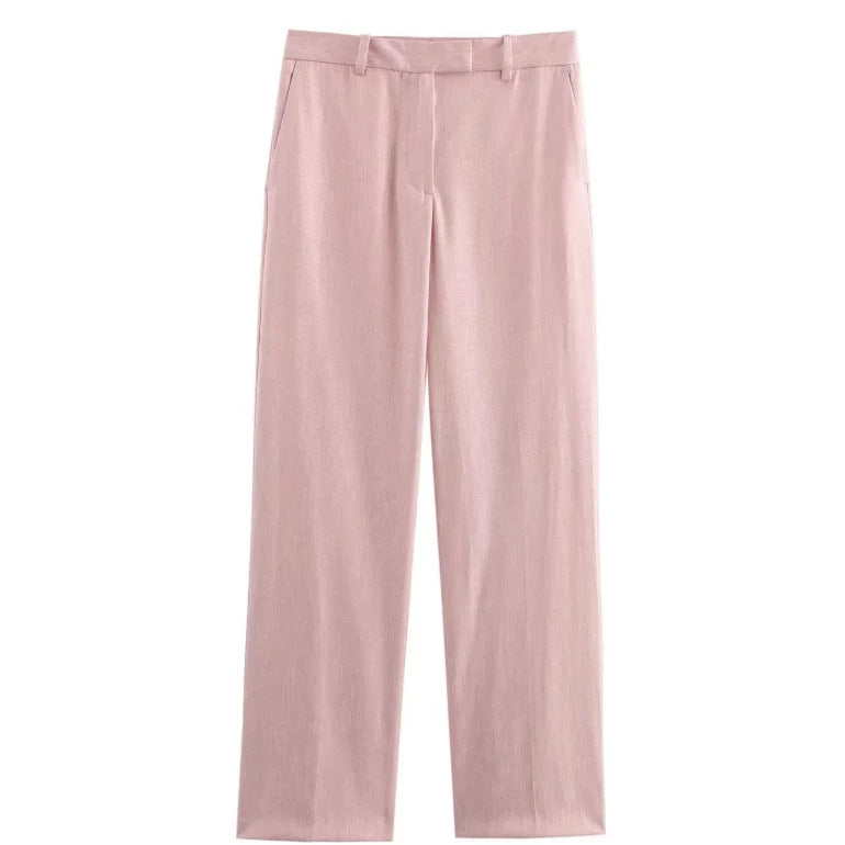 Damen Zweiteiliges Set mit lockerem Hemd und gerade geschnittener Highwaist‑Hose Echo Archiv
