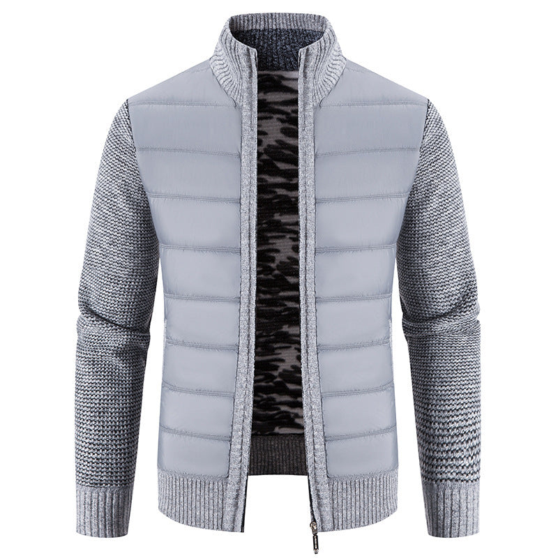 Herren hybride Steppjacke mit modischem Strickdesign Echoarchiv